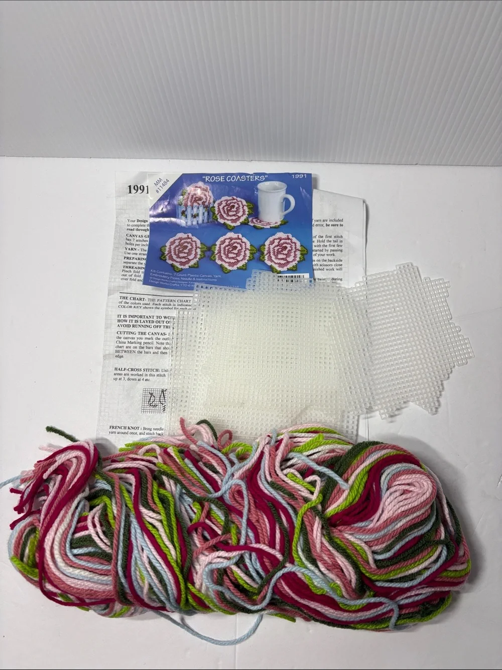 Rose Coasters Needlework Plastic Canvas Kit